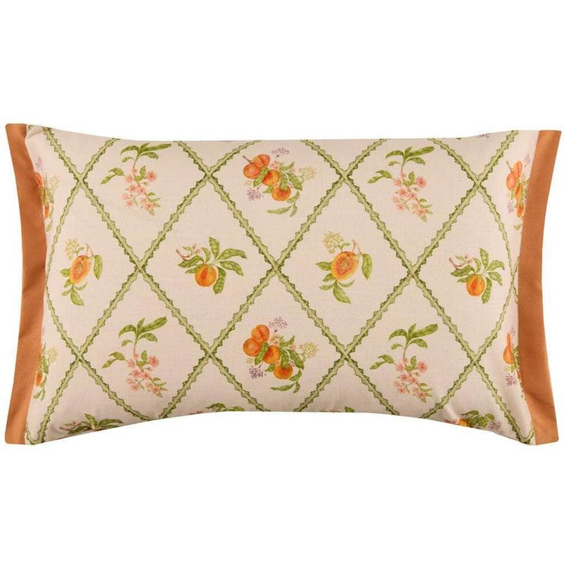 PEACH TRELLIS PRINTED OUTDOOR CUSHION ORANGE by Voyage Maison