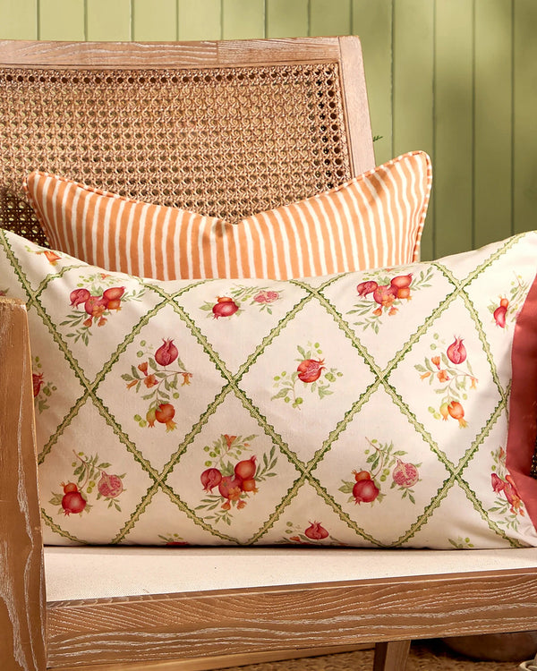 POMEGRANATE TRELLIS PRINTED OUTDOOR CUSHION RED
by Voyage Maison