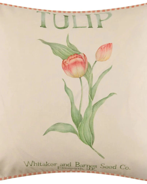 TULIP PRINTED OUTDOOR CUSHION PINK by Voyage Maison