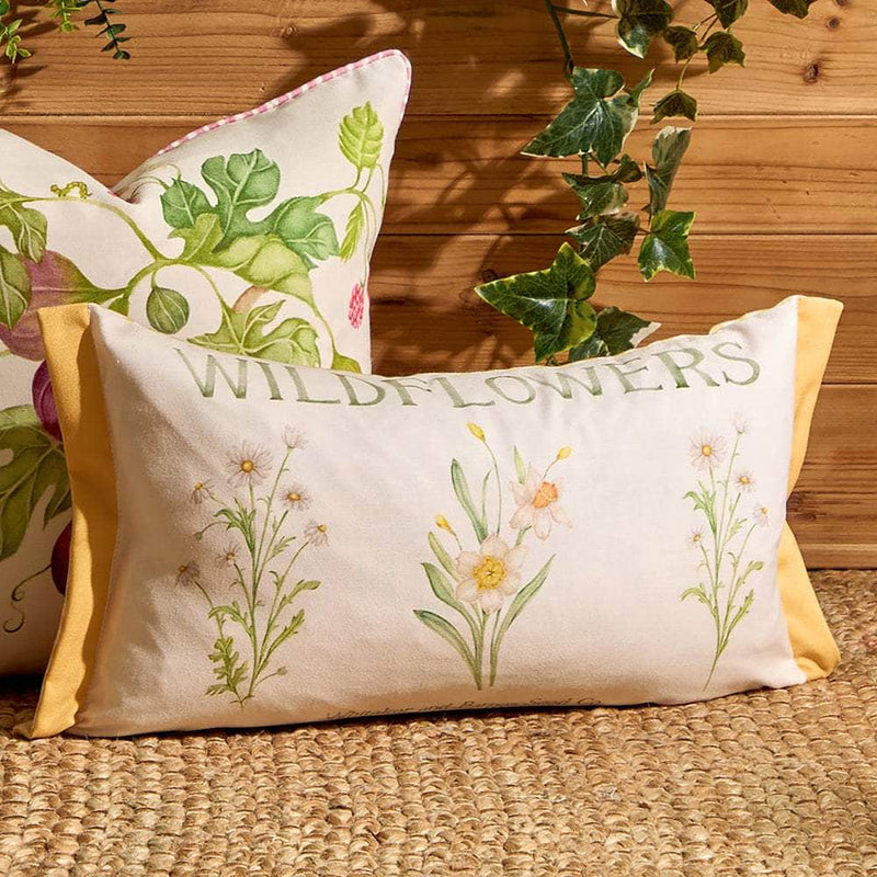 WILDFLOWERS PRINTED OUTDOOR CUSHION MARIGOLD by Voyage Maison