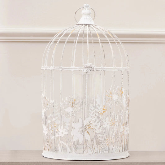 Voyage Maison (Riva Home) Voyage Maison Artwork Voyage Maison Fleur Et Faune Metal Floral Lantern White