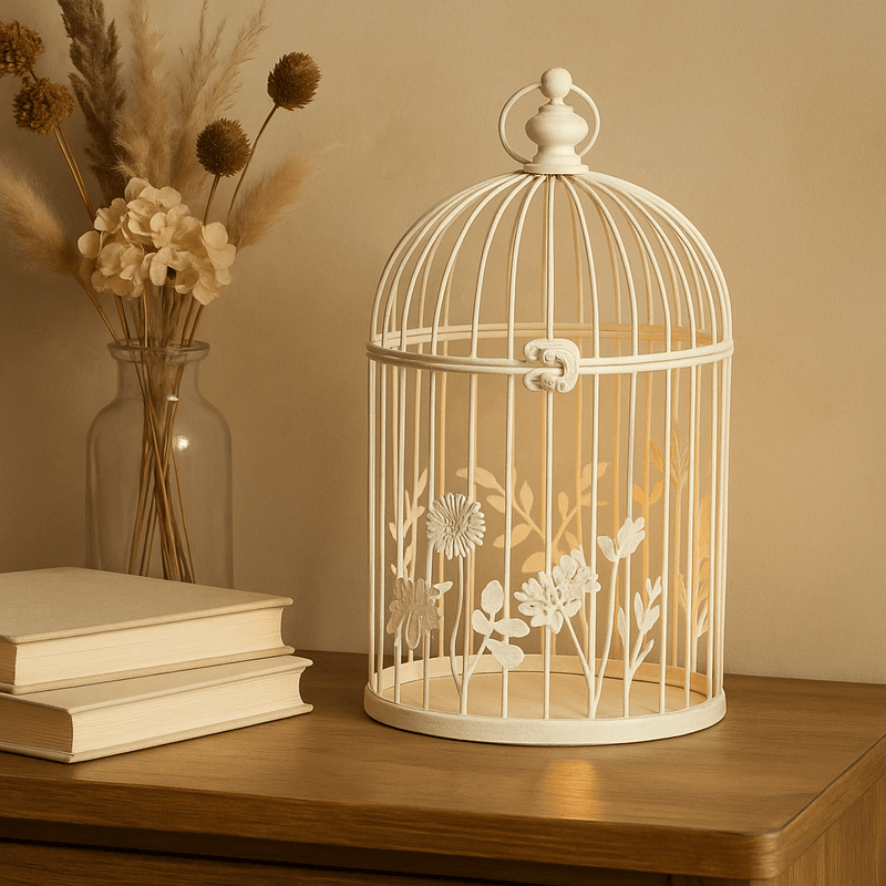 FLEUR ET FAUNE METAL FLORAL LANTERN (EX DISPLAY) – WHITE by Voyage Maison