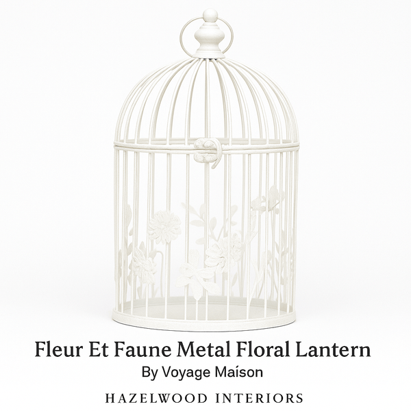 FLEUR ET FAUNE METAL FLORAL LANTERN (EX DISPLAY) – WHITE by Voyage Maison