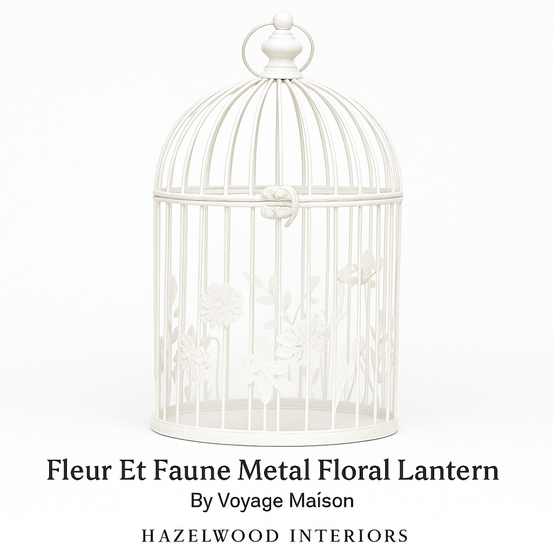 FLEUR ET FAUNE METAL FLORAL LANTERN (EX DISPLAY) – WHITE by Voyage Maison