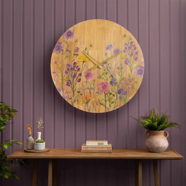 MEDMERRY PRINTED WOODEN CLOCK – HONEY OAK by Voyage Maison