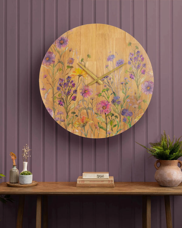 MEDMERRY PRINTED WOODEN CLOCK – HONEY OAK by Voyage Maison