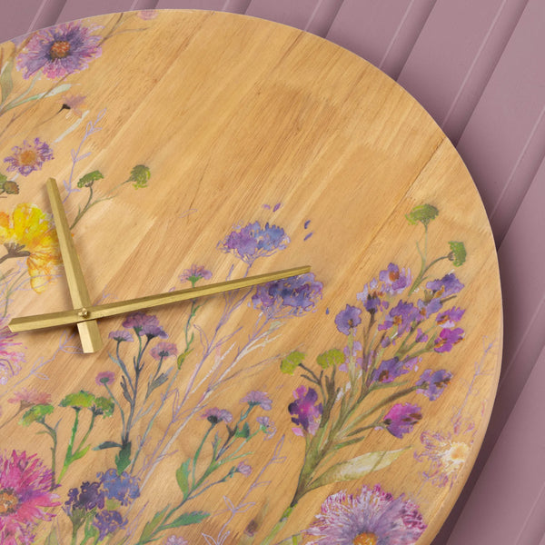 MEDMERRY PRINTED WOODEN CLOCK – HONEY OAK by Voyage Maison