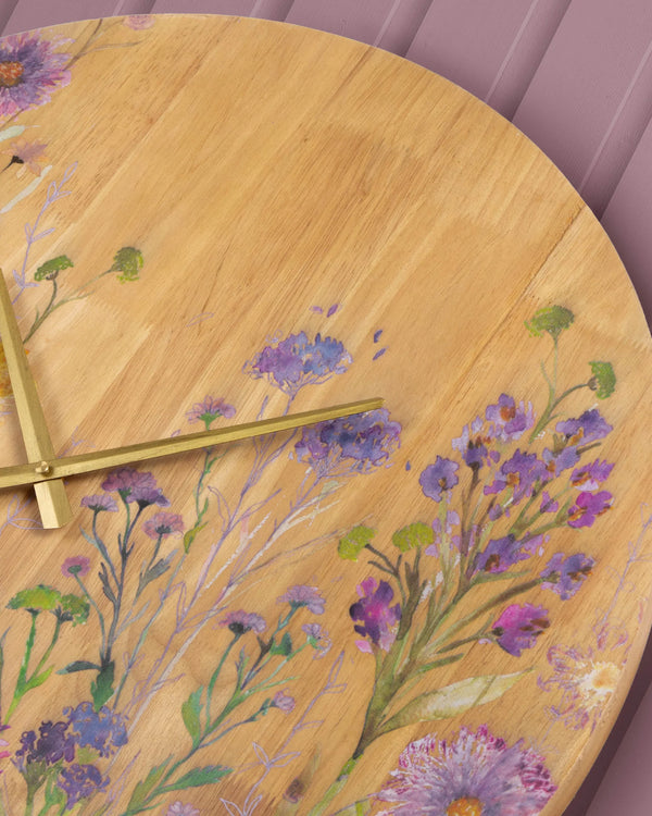 MEDMERRY PRINTED WOODEN CLOCK – HONEY OAK by Voyage Maison