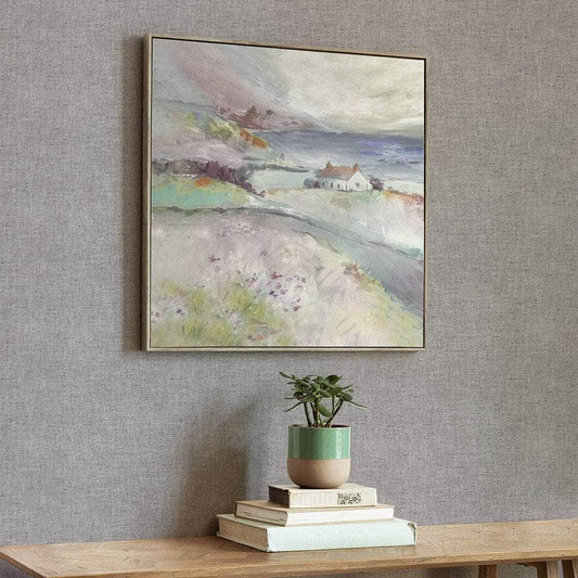 Voyage Maison (Riva Home) Voyage Maison Artwork Voyage Maison Tree Top Cottage Framed Canvas Stone Oversize Linen Framed Canvas - 141 x 112cm