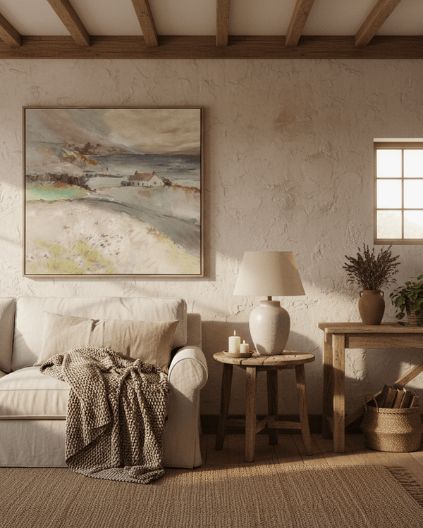 TREE TOP COTTAGE FRAMED CANVAS STONE OVERSIZE
by Voyage Maison
