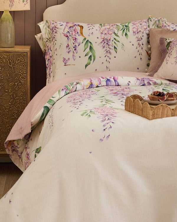 MARIPOSA PRINTED DUVET COVER SET  Purple | Cotton Blend  by Voyage Maison