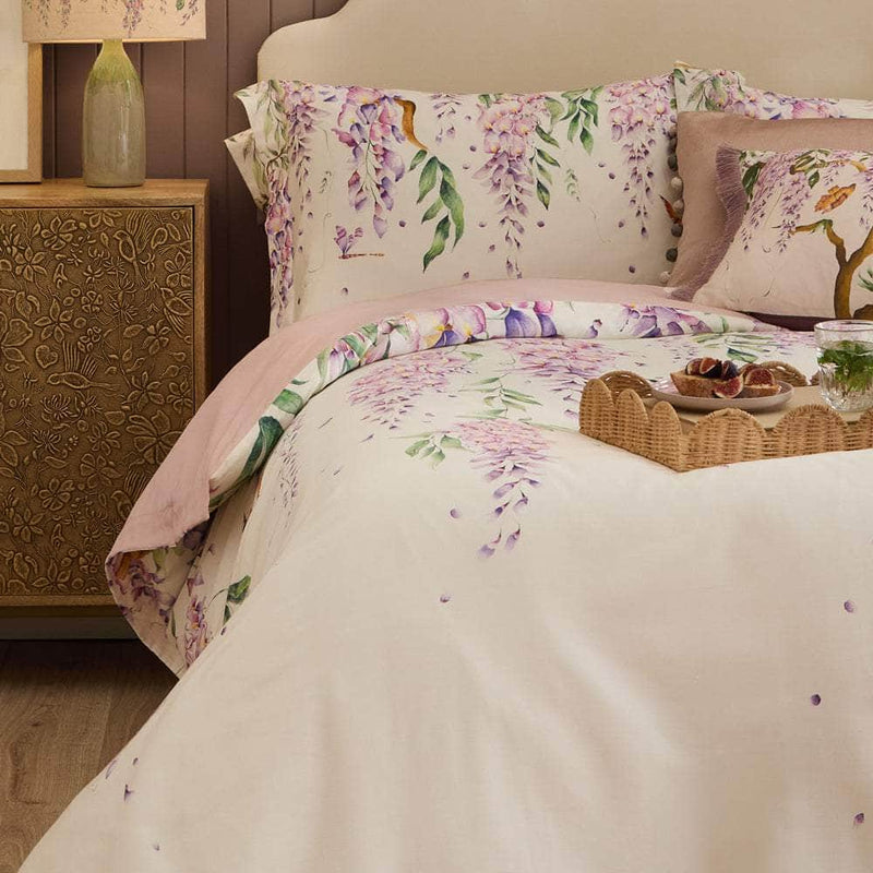 MARIPOSA PRINTED DUVET COVER SET  Purple | Cotton Blend  by Voyage Maison