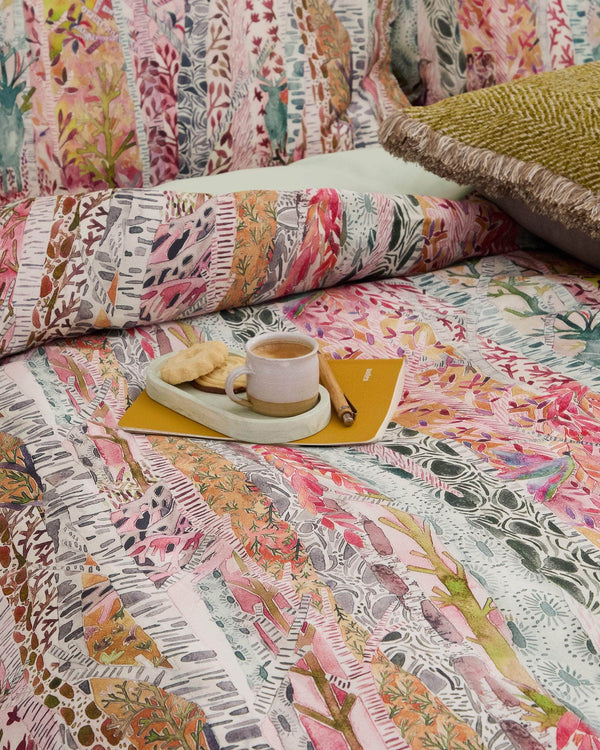 WHIMSICAL TALE BLUSH PRINTED DUVET COVER SET by Voyage Maison