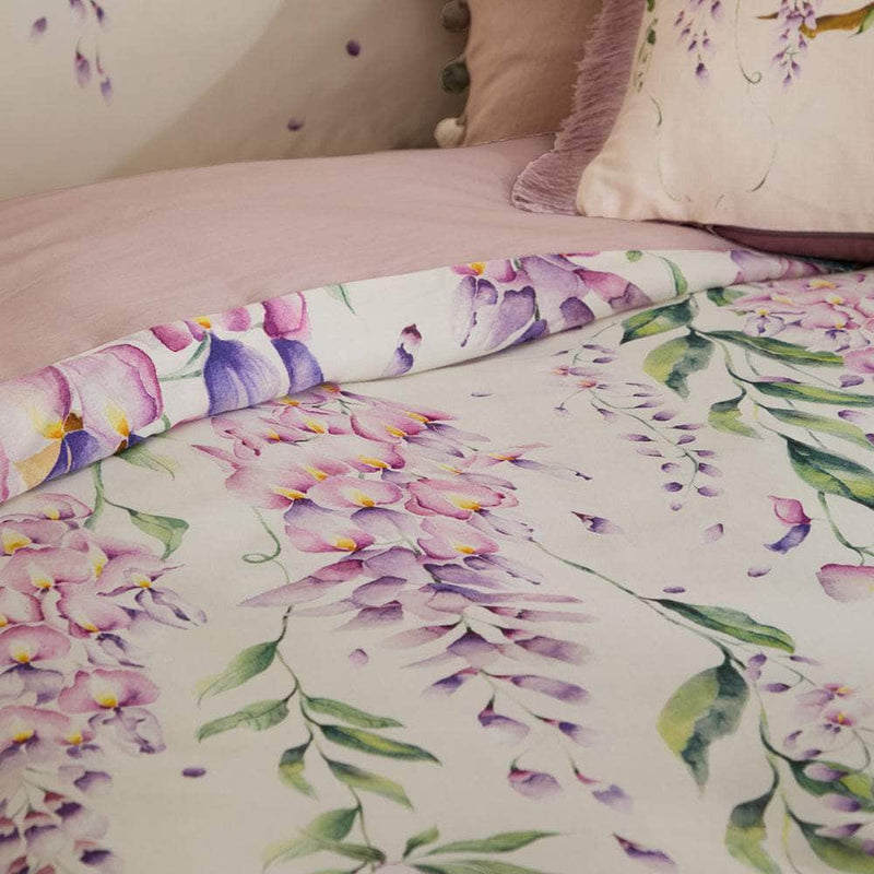 MARIPOSA PRINTED DUVET COVER SET  Purple | Cotton Blend  by Voyage Maison