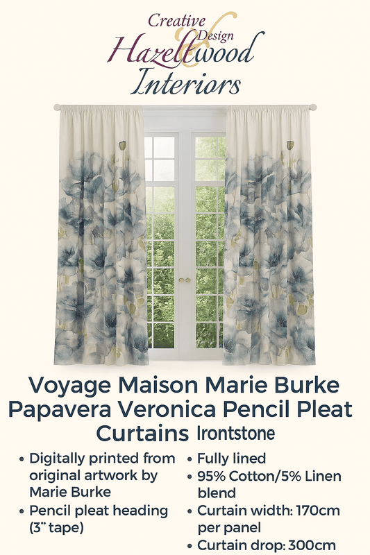 Voyage Maison (Riva Home) Voyage Maison Curtains Voyage Maison Marie Burke Papavera Veronica Pencil Pleat Curtains