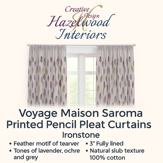 Voyage Maison (Riva Home) Voyage Maison Curtains Voyage Maison Saroma Printed Pencil Pleat Curtains – Ironstone
