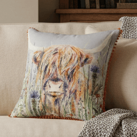 ALFIE PRINTED CUSHION | SILVER by Voyage Maison