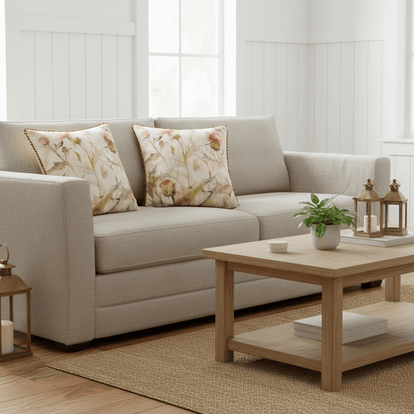 CIRSIUM PRINTED CUSHION RUSSET & CREAM  by Voyage Maison
