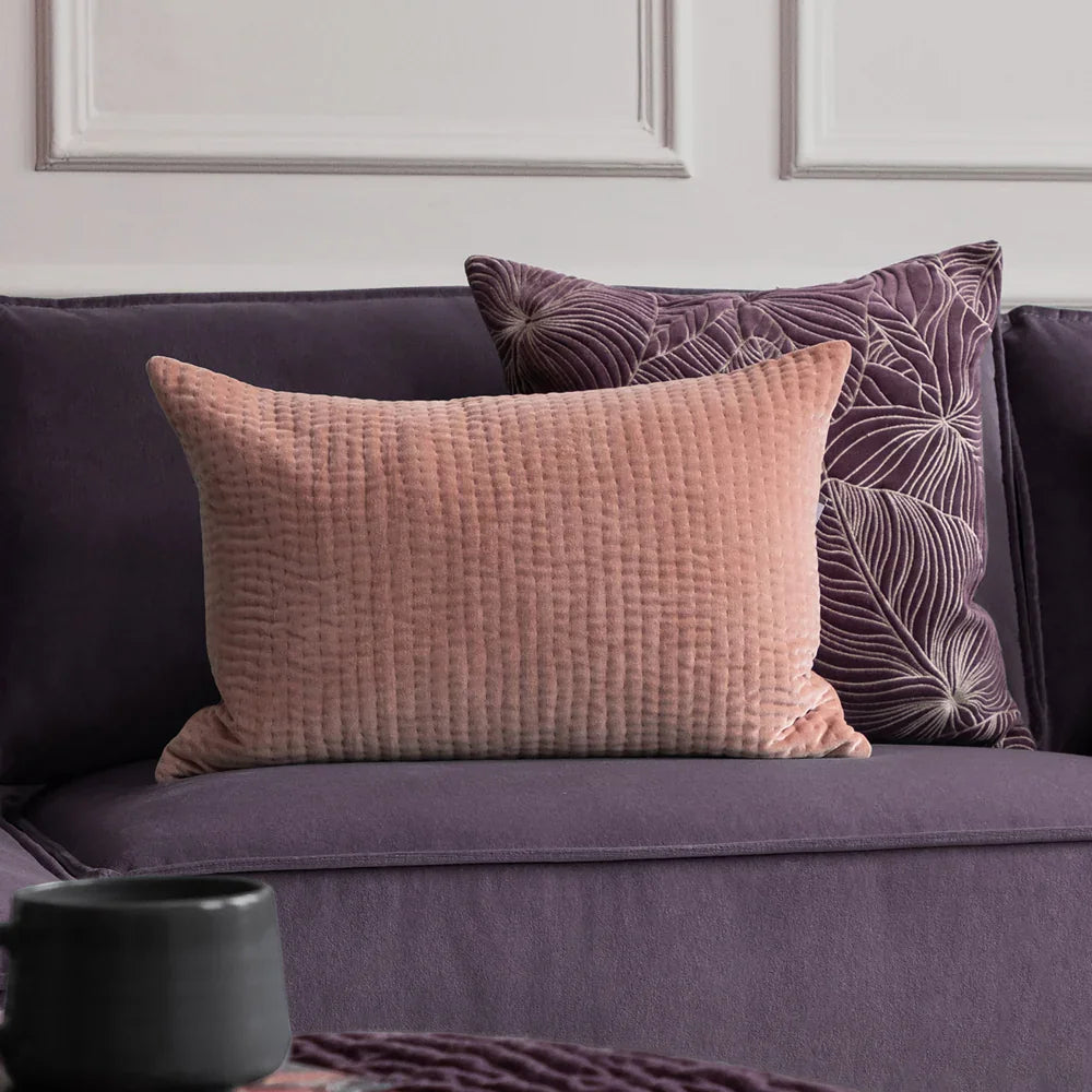 Voyage Maison (Riva Home) Voyage Maison Cushion Coral / Rectangular HAZE EMBROIDERED FEATHER FILLED CUSHION by ADDITIONS (Voyage Maison)