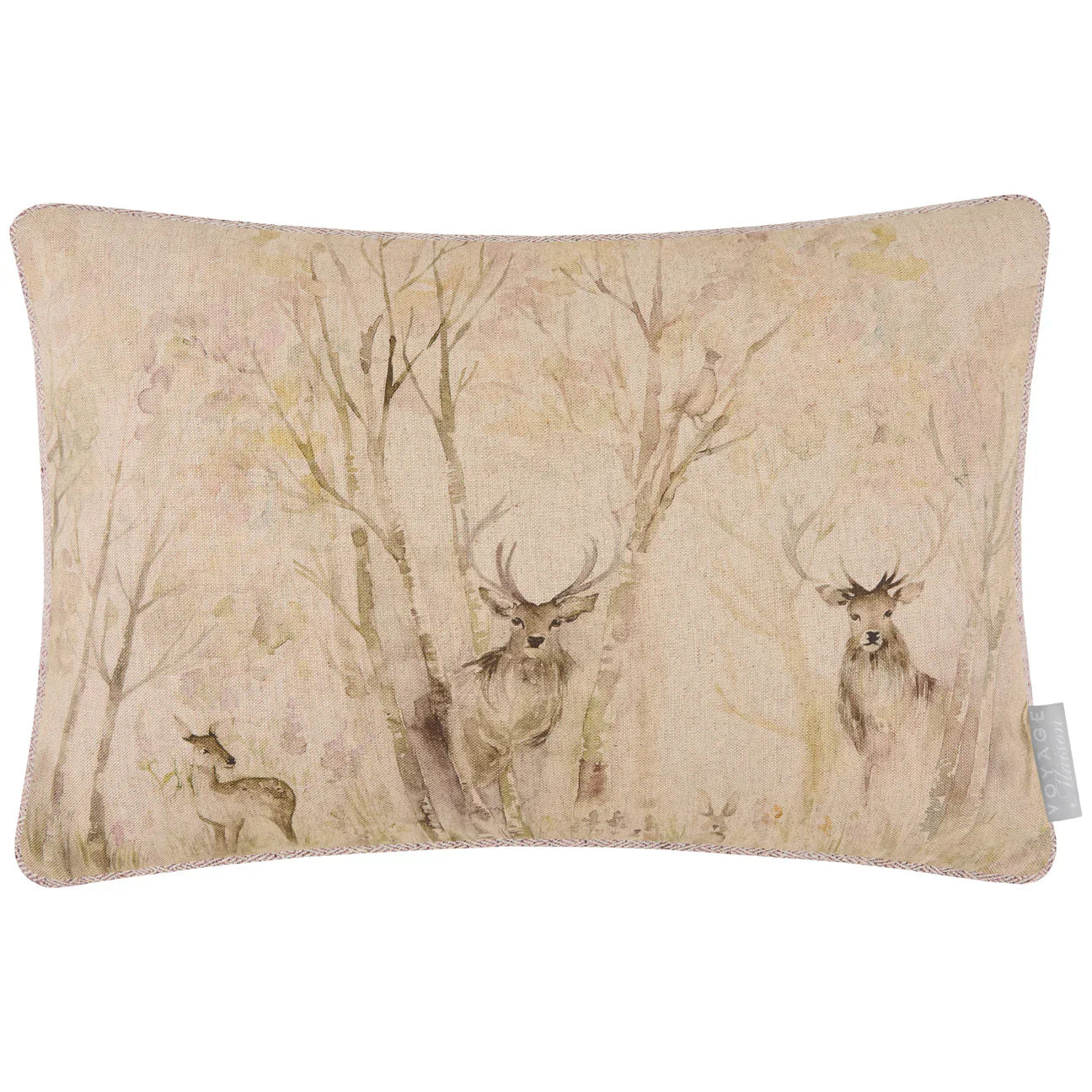 Voyage Maison (Riva Home) Voyage Maison Cushion ENCHANTED FOREST PRINTED PIPED CUSHION CREAM by Voyage Maison