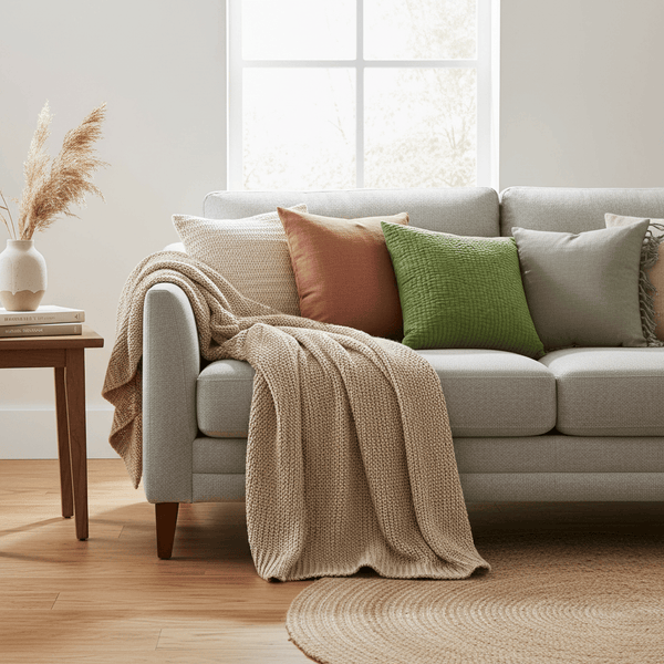 HAZE EMBROIDERED FEATHER CUSHION GRASS by Voyage Maison