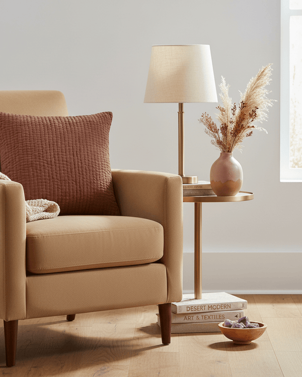 HAZE EMBROIDERED FEATHER CUSHION PERSIMMON by Voyage Maison