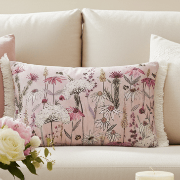 Voyage Maison (Riva Home) Voyage Maison Cushion HERMIONE PRINTED FEATHER CUSHION BLUSH by Voyage Maison