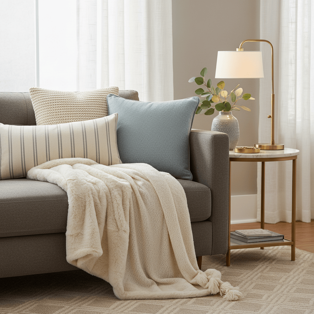 Voyage Maison (Riva Home) Voyage Maison Cushion Jedburgh Bluebell Woven Herringbone Cushion by Voyage Maison