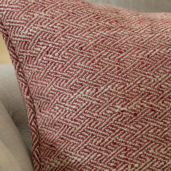 Jedburgh Textured Woven Rectangular Cushion Garnet by Voyage Maison