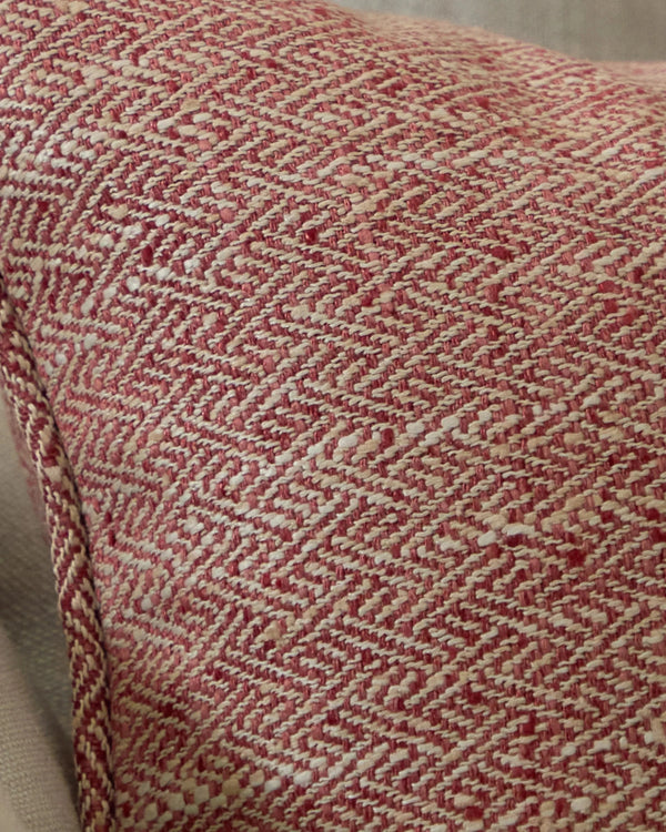 Jedburgh Textured Woven Rectangular Cushion Garnet by Voyage Maison