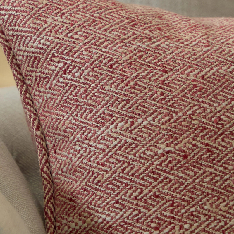 Jedburgh Textured Woven Rectangular Cushion Garnet by Voyage Maison