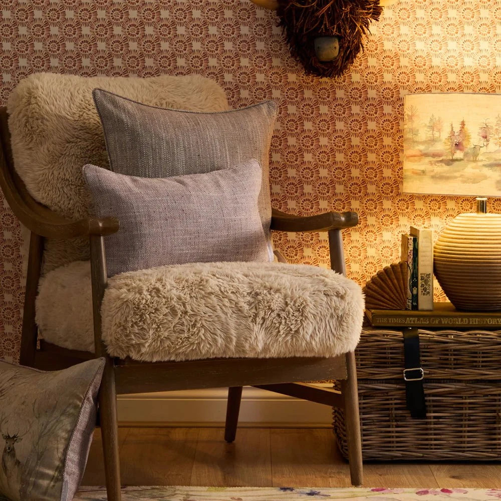 Voyage Maison (Riva Home) Voyage Maison Cushion Jedburgh Textured Woven Rectangular Cushion Heather by Voyage Maison