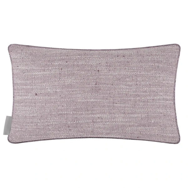 Jedburgh Textured Woven Rectangular Cushion Heather by Voyage Maison