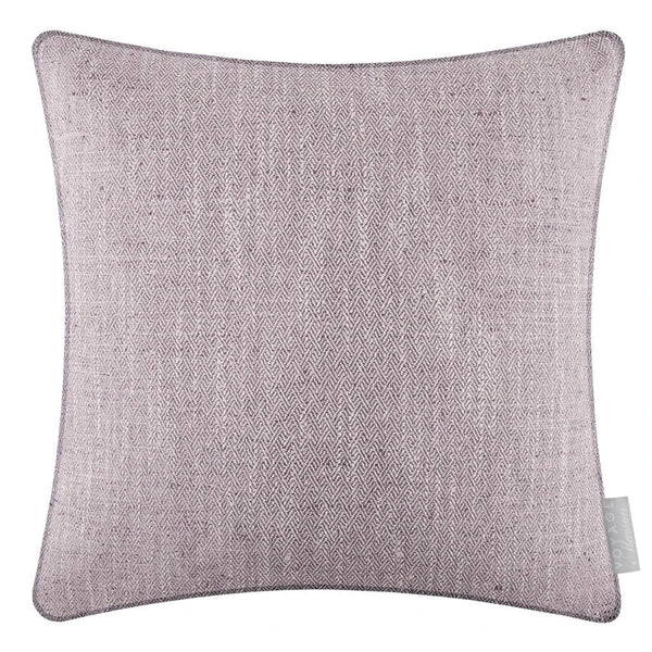 Jedburgh Textured Woven Square Cushion Heather by Voyage Maison