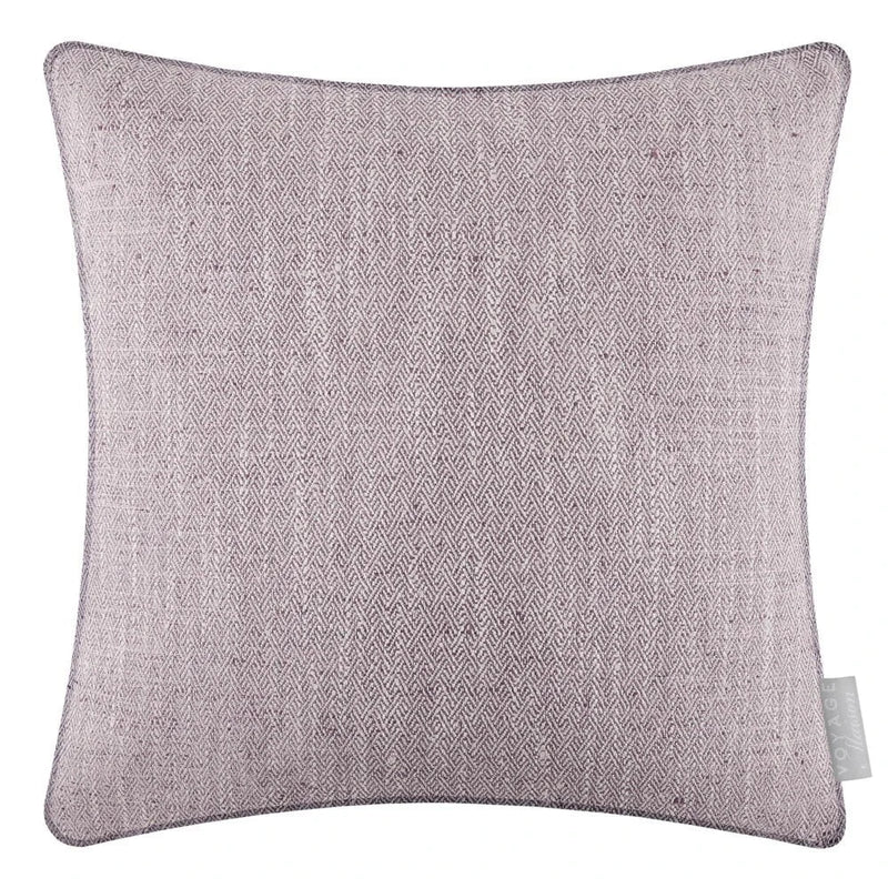 Jedburgh Textured Woven Square Cushion Heather by Voyage Maison