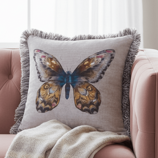 Lenore Printed Cushion Silver by Voyage Maison