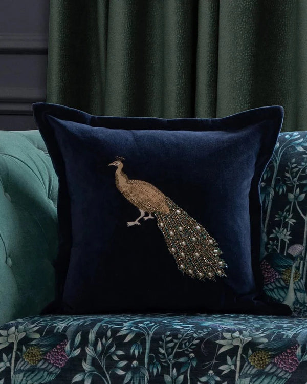 Mayura Embroidered Feather Cushion by Voyage Maison