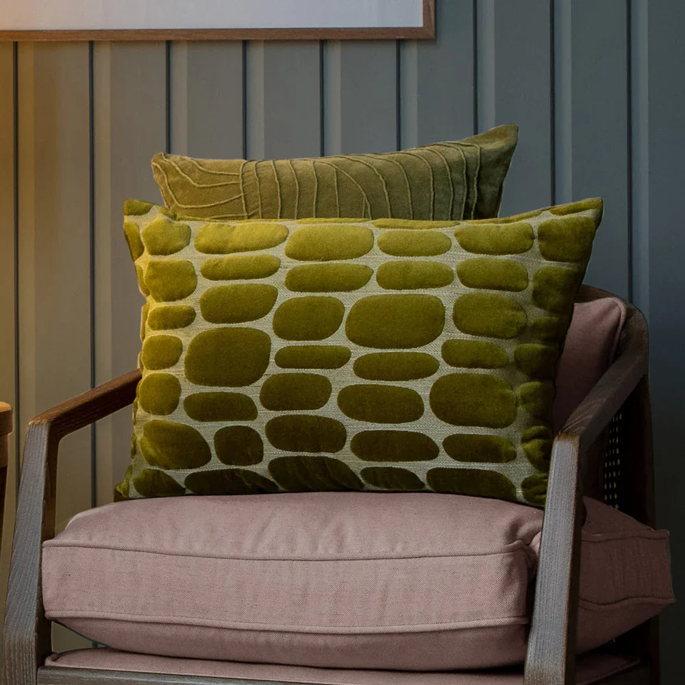 Voyage Maison (Riva Home) Voyage Maison Cushion Olive / Rectangular BOULDER EMBROIDERED FEATHER FILLED CUSHION by ADDITIONS (Voyage Maison)