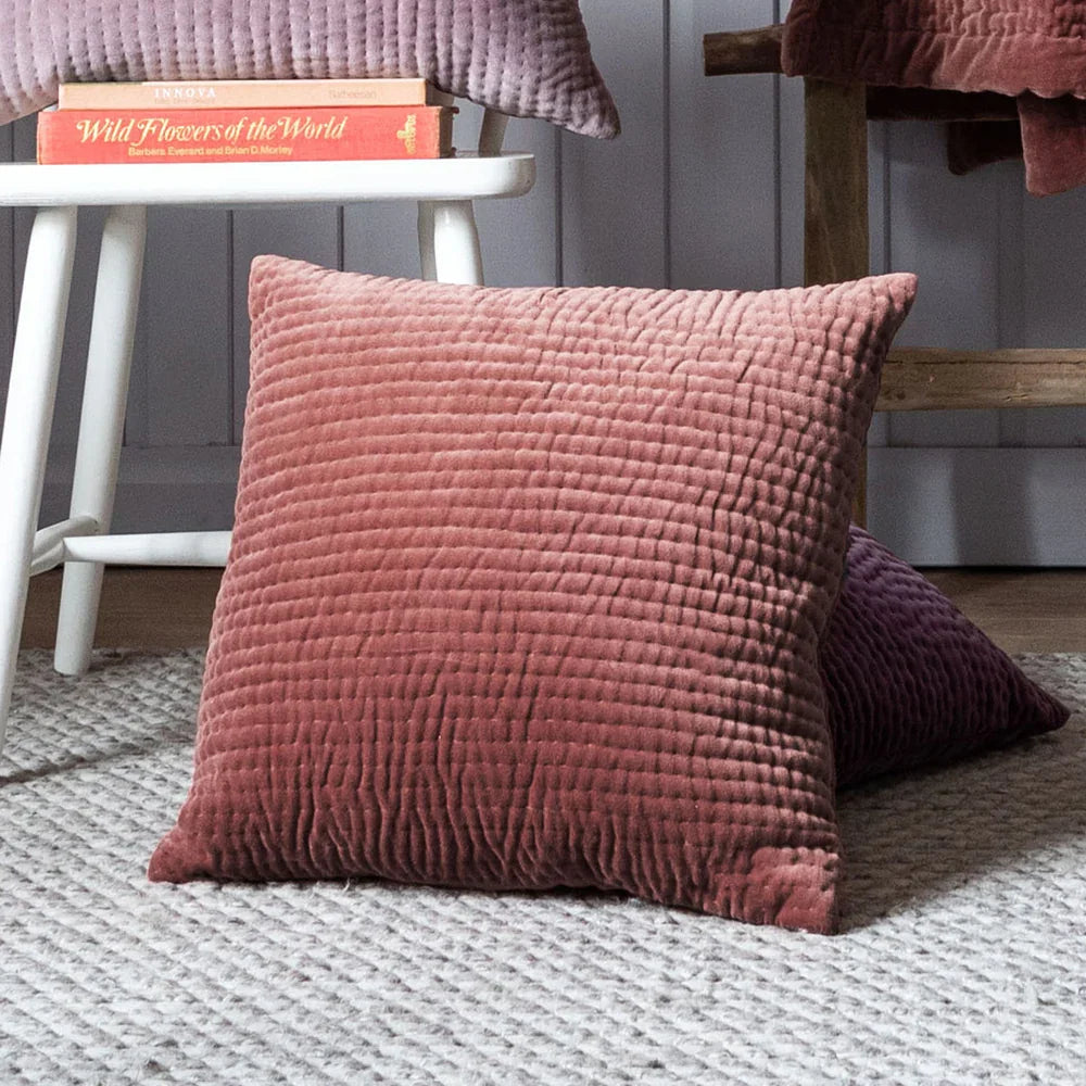 Voyage Maison (Riva Home) Voyage Maison Cushion Persimmon / Square HAZE EMBROIDERED FEATHER FILLED CUSHION by ADDITIONS (Voyage Maison)