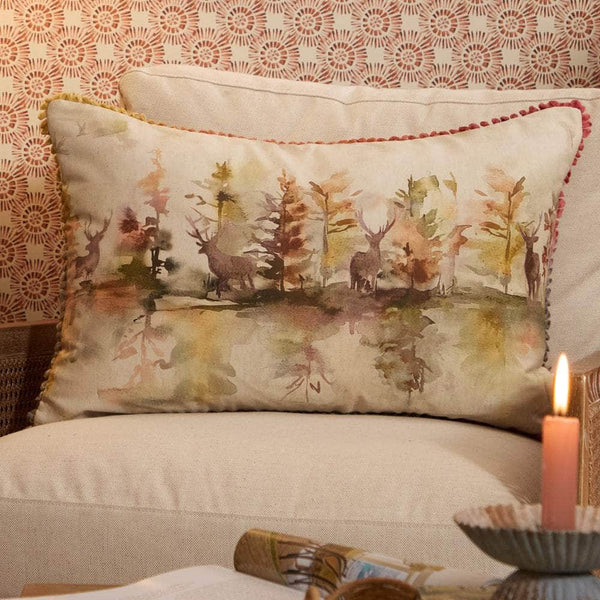 Wilderness Printed Cushion Plum or Topaz | by Voyage Maison