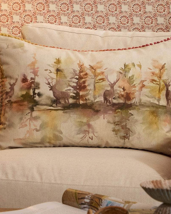 Wilderness Printed Cushion Plum or Topaz | by Voyage Maison