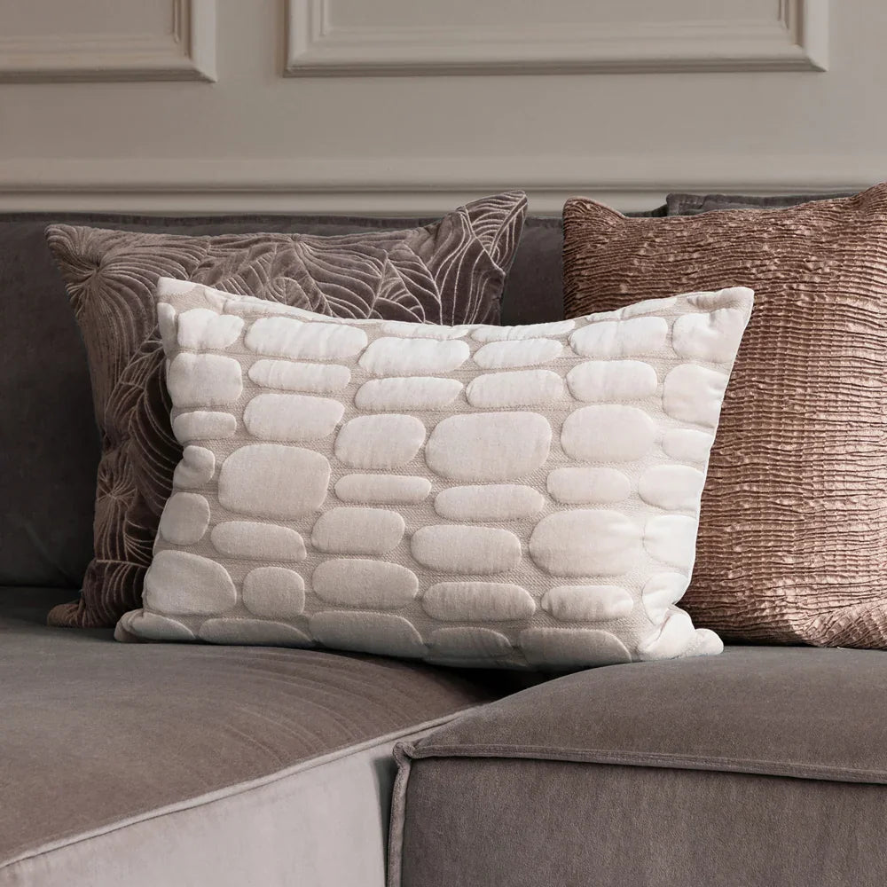 Voyage Maison (Riva Home) Voyage Maison Cushion Quartz / Rectangular BOULDER EMBROIDERED FEATHER FILLED CUSHION by ADDITIONS (Voyage Maison)