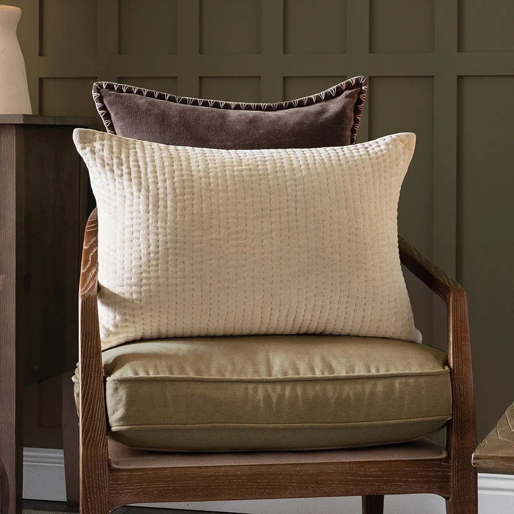 Voyage Maison (Riva Home) Voyage Maison Cushion Quartz / Rectangular HAZE EMBROIDERED FEATHER FILLED CUSHION by ADDITIONS (Voyage Maison)