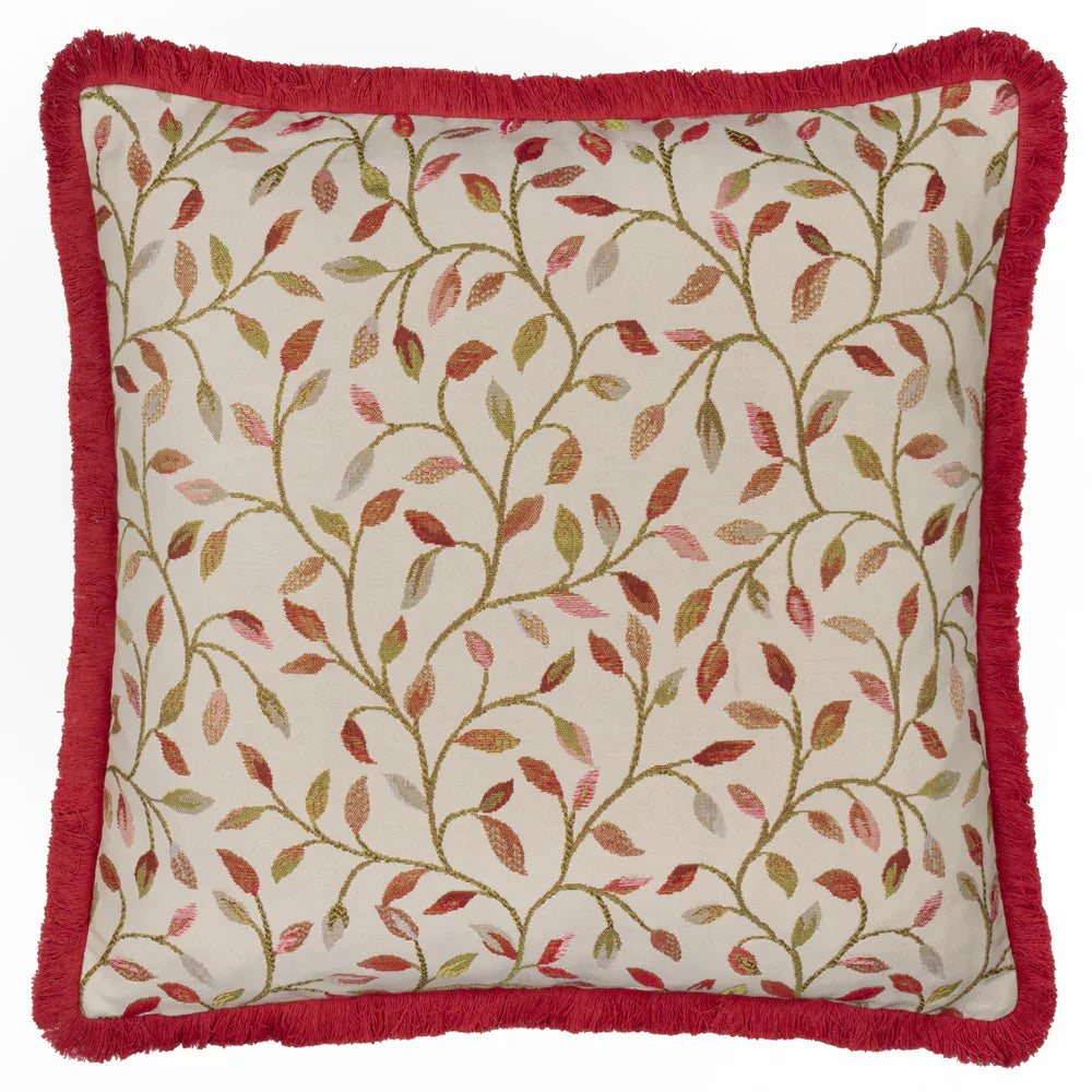 Voyage Maison (Riva Home) Voyage Maison Cushion Rednut CERVINO FRINGED JACQUARD CUSHION  by Voyage Maison