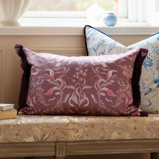Voyage Maison (Riva Home) Voyage Maison Cushion Ruby Hettie Printed Ruche Fringe Cushion by Voyage Maison