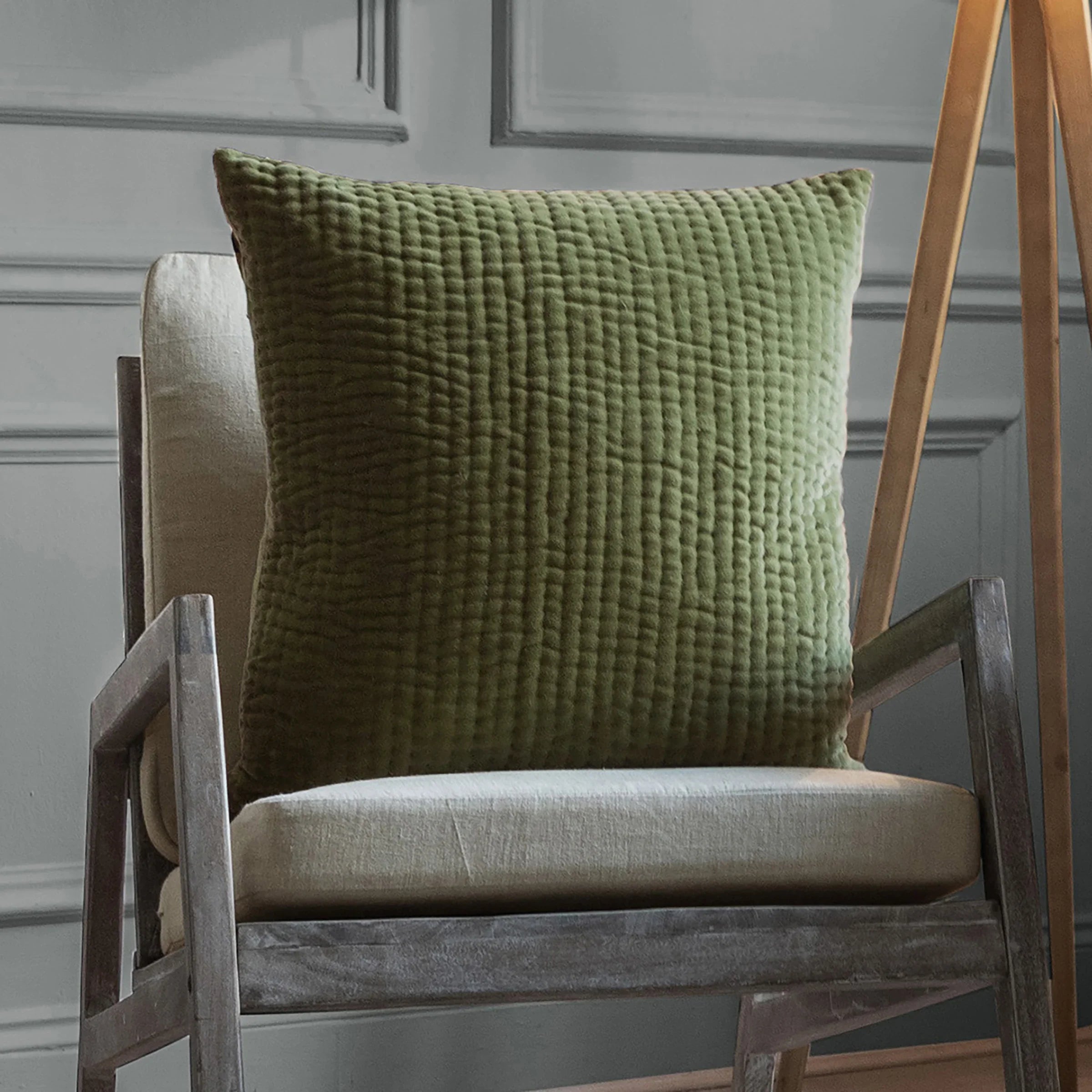 Voyage Maison (Riva Home) Voyage Maison Cushion Sage / Square HAZE EMBROIDERED FEATHER FILLED CUSHION by ADDITIONS (Voyage Maison)