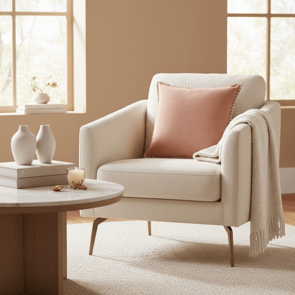 Voyage Maison (Riva Home) Voyage Maison Cushion STITCH EMBROIDERED FEATHER VELVET CUSHION CORAL by Voyage Maison