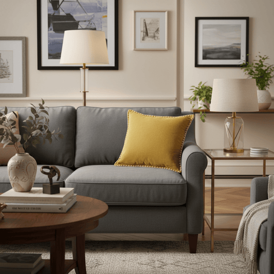 Voyage Maison (Riva Home) Voyage Maison Cushion STITCH EMBROIDERED FEATHER VELVET CUSHION MUSTARD by Voyage Maison