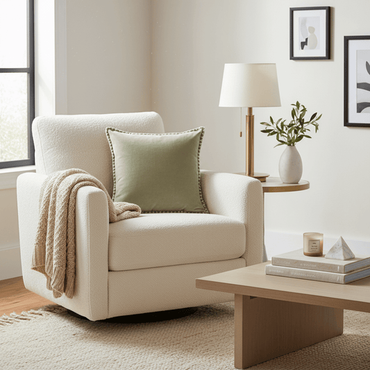 Voyage Maison (Riva Home) Voyage Maison Cushion STITCH EMBROIDERED FEATHER VELVET CUSHION QUARTZ by Voyage Maison