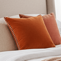 STITCH EMBROIDERED FEATHER VELVET CUSHION SUNSET by Voyage Maison
